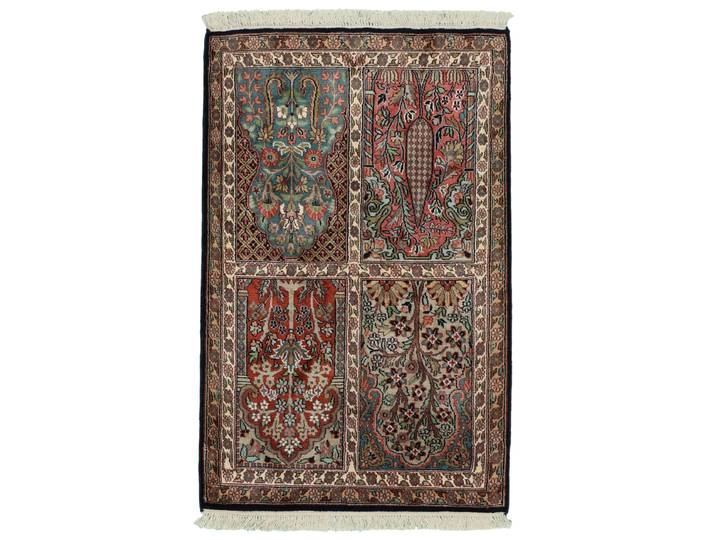 Kaschmir Seide Teppich 62x99 Handgeknüpft Orientteppich Seide
