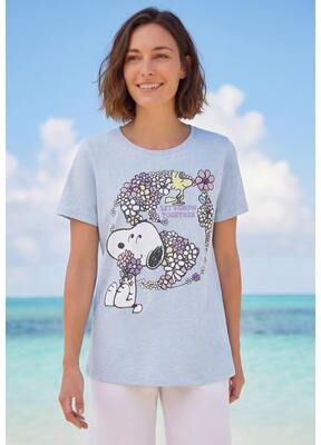 Plus Size Women's Earth Snoopy Crewneck Tee by Disney in Earth Flowers Snoopy (Size 5X)