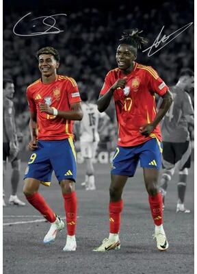 Inspired Finds Famous Soccer Player Canvas Poster Wall Art For Modern Sports Room Decor 7.87x11.81in Unframed spain Duo Energy