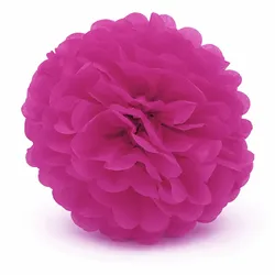 Creativery 1 Pompon 25cm Seidenpapier Pompoms Papierblumen Hängedeko Partydeko Kugeln Fuchsia