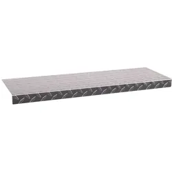 Stufenmatte aus Aluminium mattiert rechteckig, 60 x 18 cm Trittfläche (Treppenstufenmatten Treppenstufen Metall innen außen)  Szagato