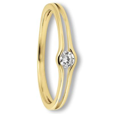 Goldring ONE ELEMENT "Zirkonia Ring aus 333 Gelbgold" Gr. 54, gold, Fingerringe, Damen, 54,mit Zirkonia, Gelbgold 333 Gold, Gelbgold 333, Gold, Goldring, Kleines Statement – persönlich, stilvoll, alltagstauglich