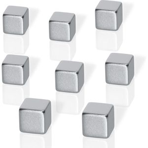 Sigel Magnete B3101 Be!Board, silber, Neodym, 10 x 10 mm, Höhe 10 mm, Würfelmagnet, 8 Stück