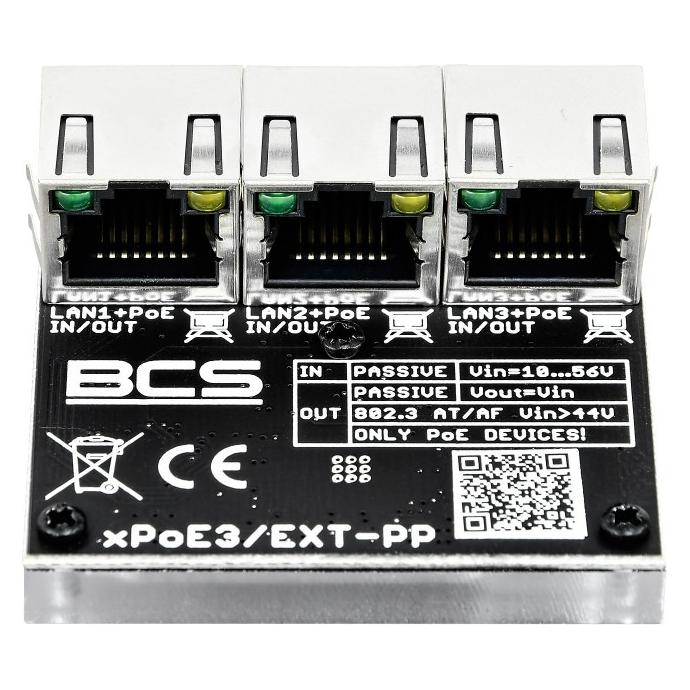 BCS Switch -xPoE3/EXT-PP Switch PoE, extender 3x PoE (3 Ports) (BCS-xPoE3/EXT-PP)