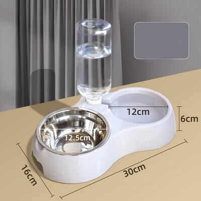 Youfap Market Automatic Pet Feeder And Pet Water Dispenser 2 In 1 Cat Dog Feeding Station white