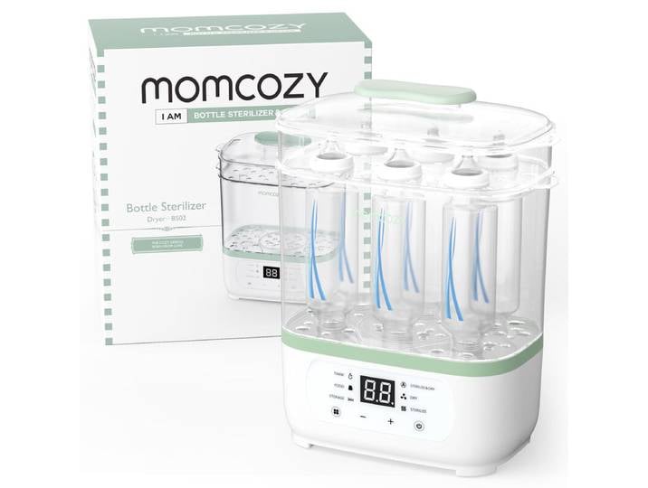 Momcozy Stérilisateur-sécheur électrique à vapeur 8-en-1 pour biberons, Multifonction, Unité unique, Cadeaux pour maman