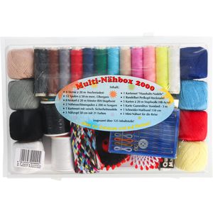 alzetta Nähset Multi-Nähbox 2000, für Anfänger und Nähmaschine, mit 12 Fadenspulen, 8 Knäuel Baumwollgarn, 125-teilig, 40 Stück
