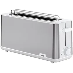Braun PurShine Langschlitztoaster, Toaster, Silber, Weiss