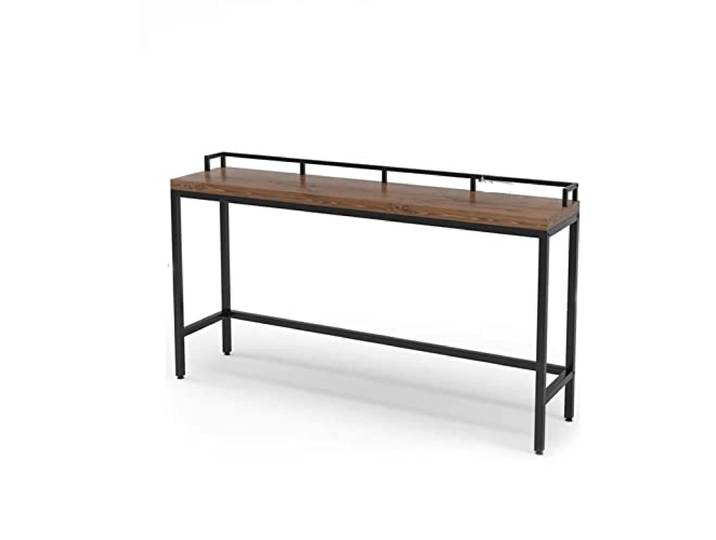 loeusjfnr Langer Bartisch Moderner Retro High Bar Table Home Wohnzimmer Büro Schmiedeeisenstange schmaler Tisch an der Wandstange ohne Stühle