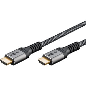 Goobay HDMI-Kabel Plus 64992 HDMI 2.0, vergoldete Stecker, 4K UHD bei 60 Hz, 18 Gbit/s, HDMI auf HDMI, 0,5m