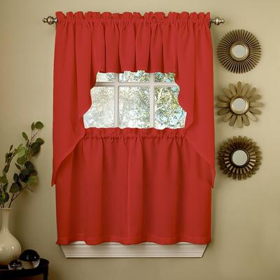 Sweet Home Collection Opaque Ripcord Kitchen Window Curtains - Swag, Tier & Valance
