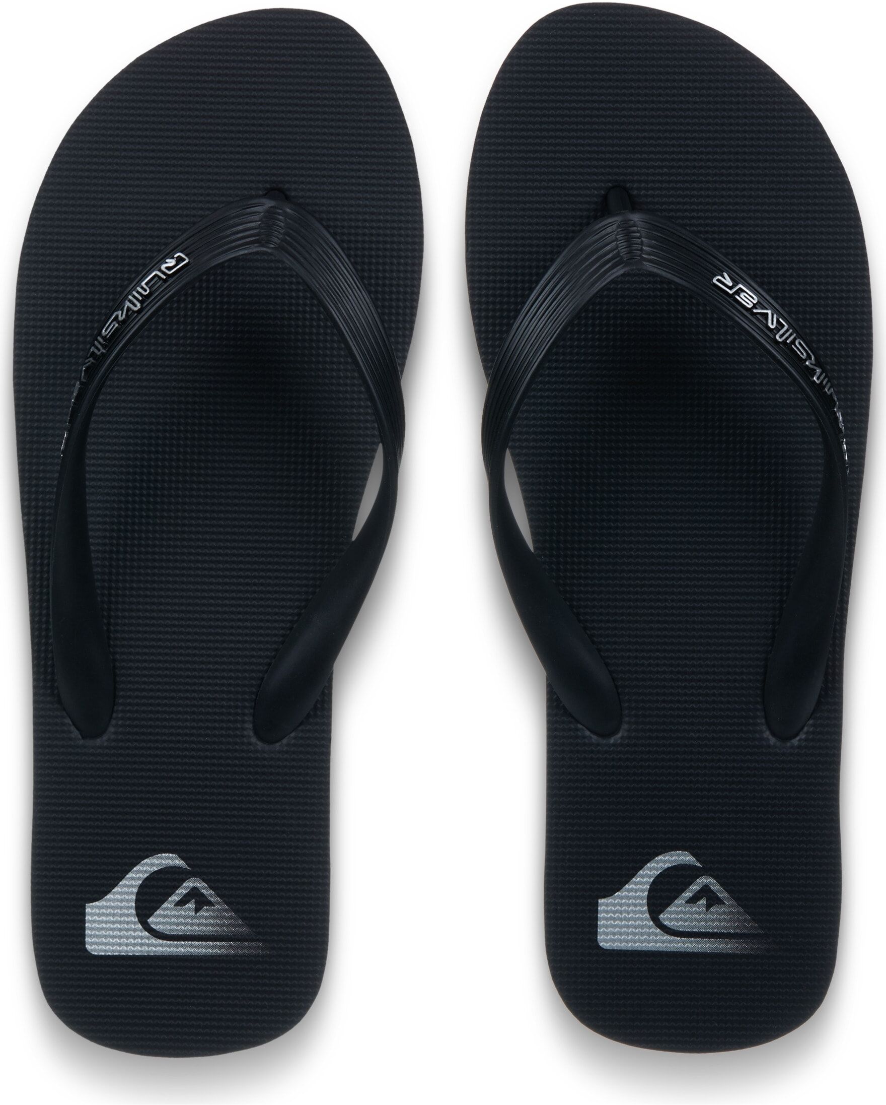 Zehentrenner QUIKSILVER "MOLOKAI CORE", Herren, Gr. 46, schwarz, silber, Synthetik, Schuhe Zehentrenner, Sommerschuhe schwarz, silber 46