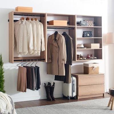Klair Living "Devi Wall Mounted Wood Closet System - 13.78""D x 94.49""W x 45.28""H"