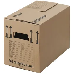 BB-Verpackungen GmbH 50 x Bücherkarton Profi 40 kg Traglast stabiler Umzugskarton Bücherkiste Umzug 2-wellige Movebox BB-Verpackungen