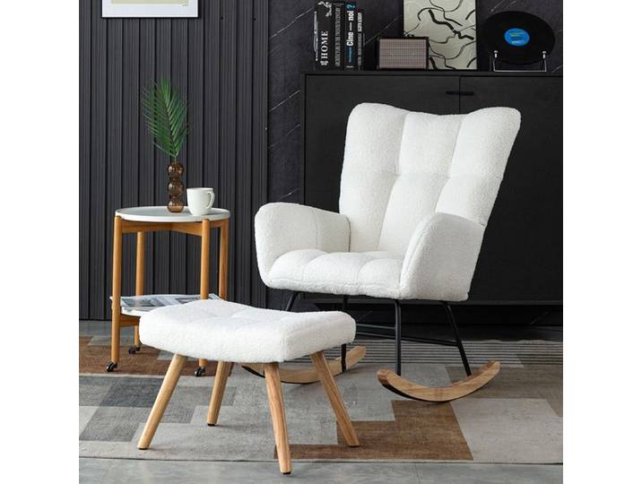 Fauteuil à bascule ergonomique d'assise Tabouret de pied - SWEIKO - Blanc