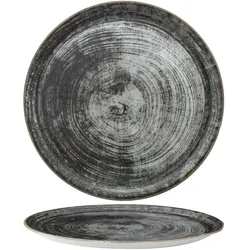 Pizza-/Pfannkuchenteller | Porzellan | Schwarzes Holz | Ø310mm