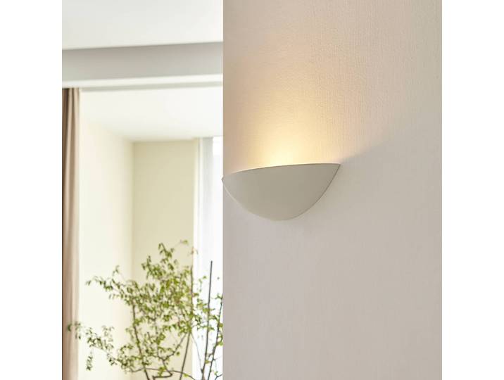 Wandfluter Guilia Lindby, dimmbar, weiß / opal, für Flurbereich, Gips / Ton, Modern, Wandleuchte, Wandlampe Innen