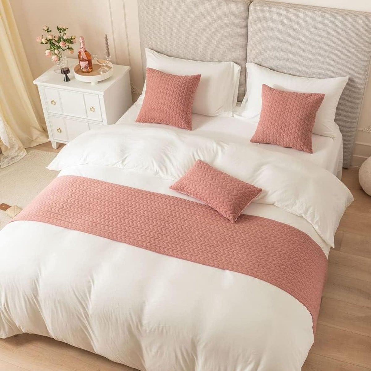 Geel Bed Runner Bed Decoratie 45 x 180 cm