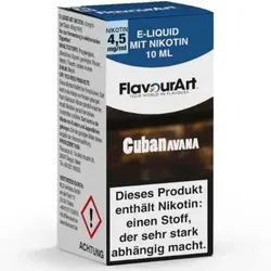 FlavourArt Cuban Avana Liquid 10ml / 4,5mg