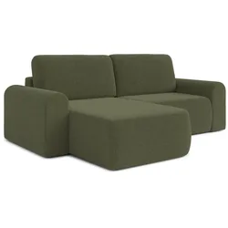 ECKSOFA L Form Otterton Olivgrün 250/180/95 cm Links mit Schlaffunktion