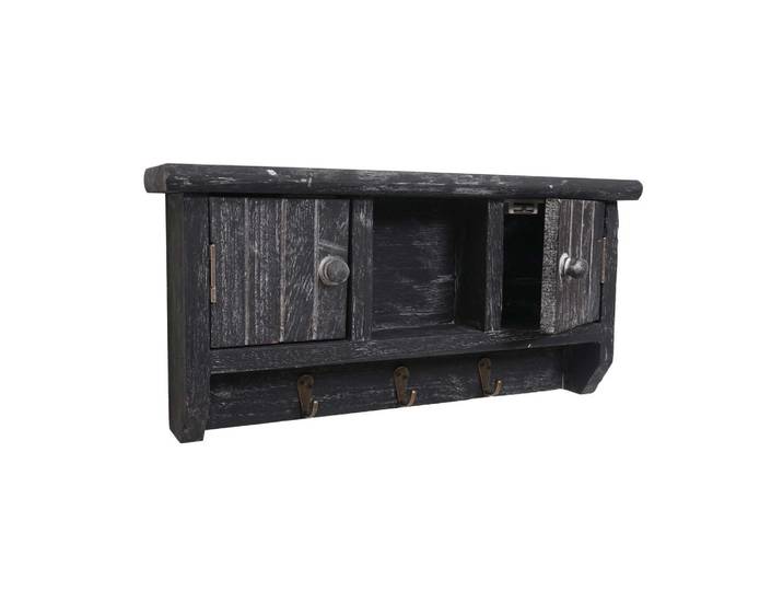 Jamb Schlüsselbrett Grau, Holz, 40x19x8 cm, Garderobe, Schlüsselboard & Schlüsselkasten