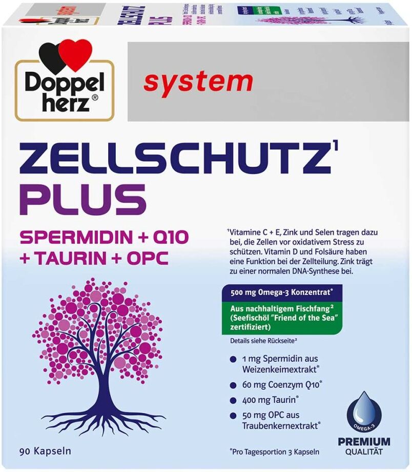 Doppelherz Zellschutz Plus Spermid.+Q10+Taurin+OPC 90stk