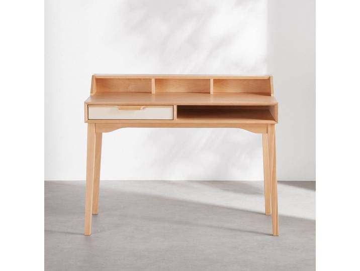 Schreibtisch mit 4 Ablagefächern und 1 Schublade, L110