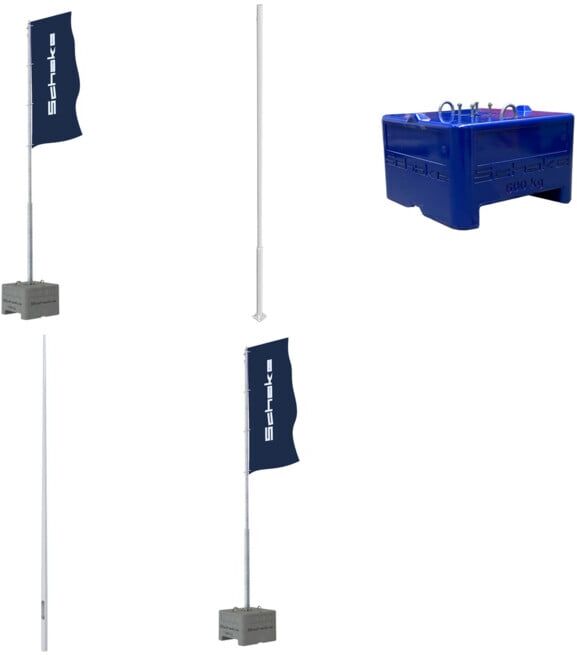 Set Schake Kameratraverse + Kameramast-Set 6m mit Traverse + Ausleger fr Fahne + Lampenmast-Sets