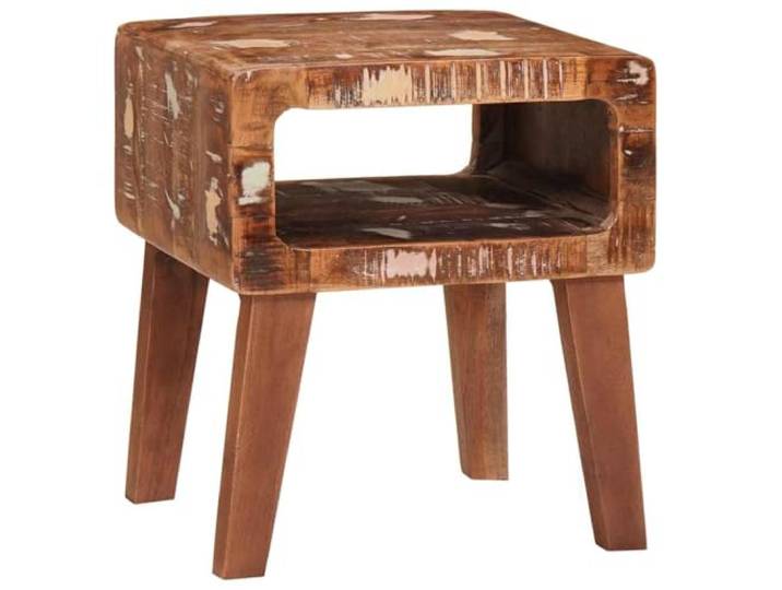 Beistelltisch braun 40x32x46 cm aus stabilem Recyclingholz Versteckte Aufbewahrung, modernes Design, für den Innenbereich, robustes recyceltes Holz, einfache Montage