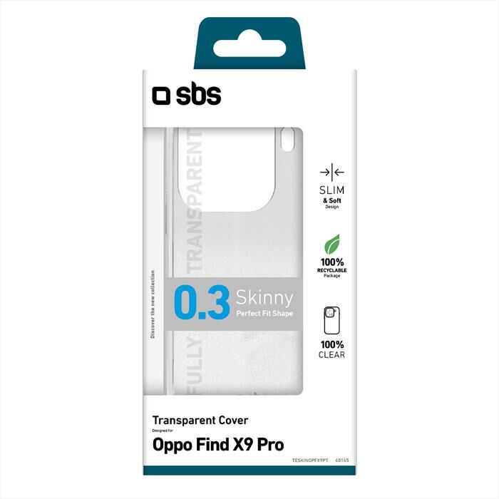 SBS Cover Skinny Per Oppo Find X9 Pro-trasparente