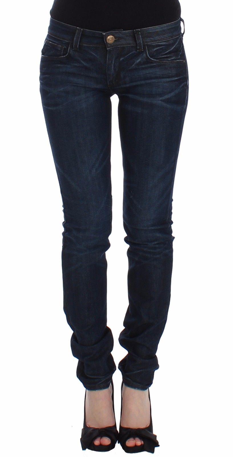 Ermanno Scervino Blaue Slim Jeans Denim Hose Enger Schnitt Stretch