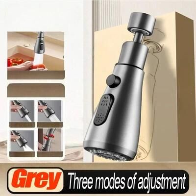 Uplift Picks Universal Kitchen Faucet Extender 360 Rotate Splash Filter Aerator Nozzle grey