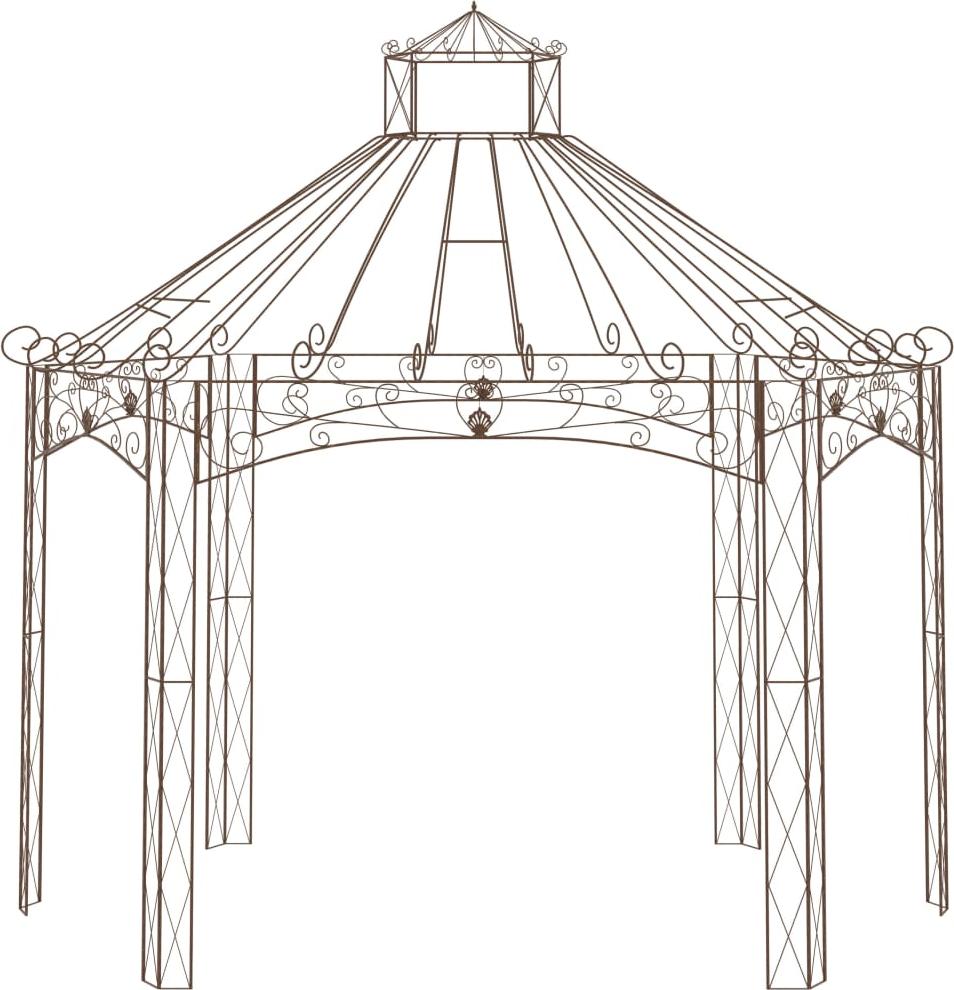 vidaXL Gartenpavillon Antik-Braun 400x258x378 cm Eisen
