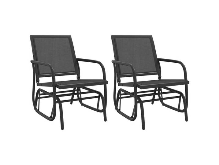 NEUF Balancelles de jardin - Chaises oscillantes de jardin - lot de 2 - noir - 61x76x87 cm 371960