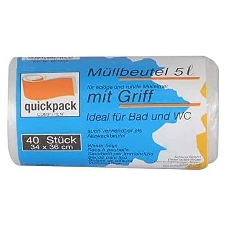 Quickpack Müllbeutel 5,0 l weiss, 40 St. (40x, 5 l) (71064)