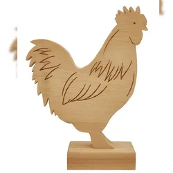 Erst-Holz Huhn, Hahn oder beides als Set aus Buche Osterdeko V-40.11-Hahn und Huhn