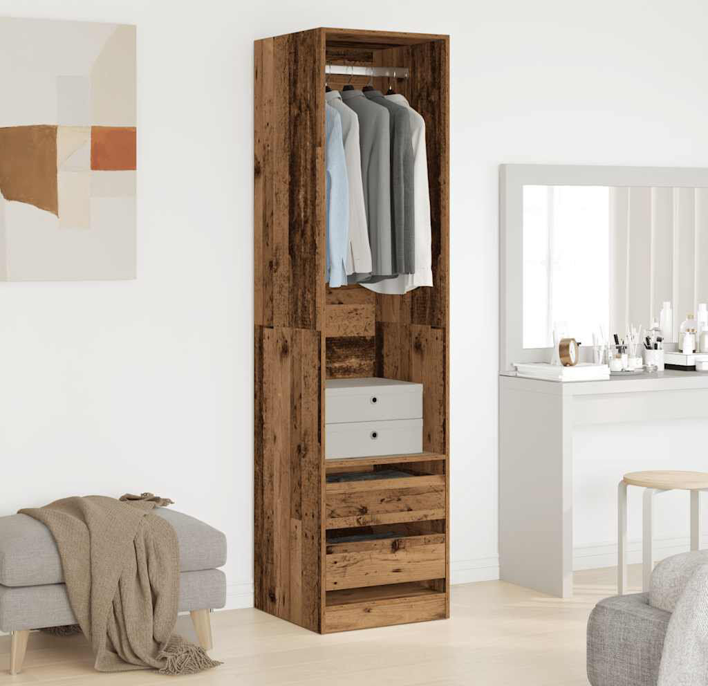 Marlow Home Co. Audriella Manufactured Wood Wardrobe Old Wood 50cm W X 50cm D