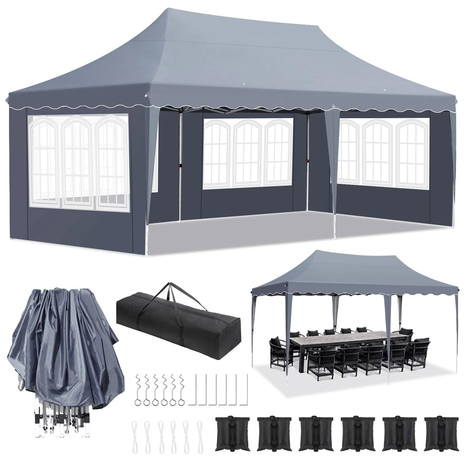 Pop-up-Pavillon - Partypavillon - Zelt - Faltzelt - Zelte für den Außenbereich - 3x6 Meter - Aluminiumgestell