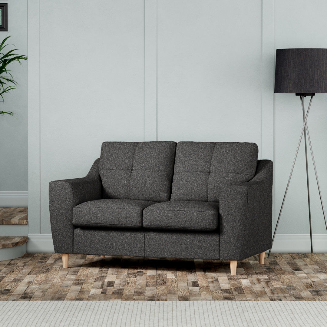 Zipcode Design Espitia 2 Seater Polyester Tufted Sofa Charcoal 2