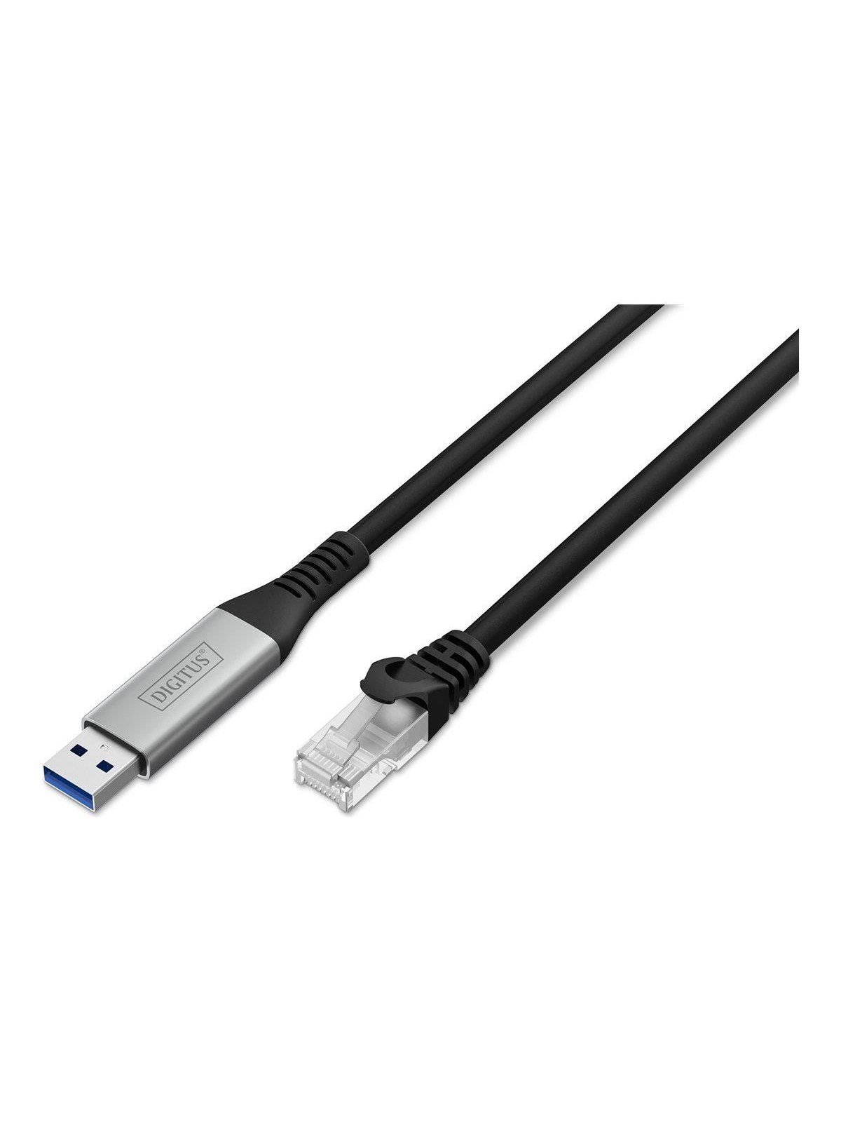 DIGITUS network cable - 5 m - black - Schwarz