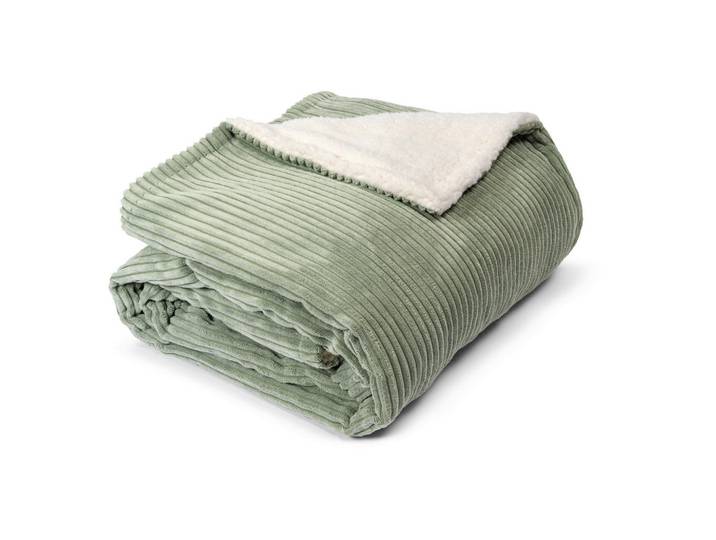 Plaid, Naturfarben, Salbeigrün, Textil, 140x200 cm, Heimtextilien, Wohntextilien, Decken, Plaids