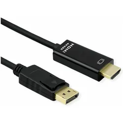 Roline DisplayPort Kabel DP (2 m), Videokabel, Schwarz
