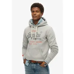 Superdry für Herren. M2014122A Entspanntes Kapuzensweatshirt mit Logo Vintage Heritage grau (XXL), Lässig, Baumwolle