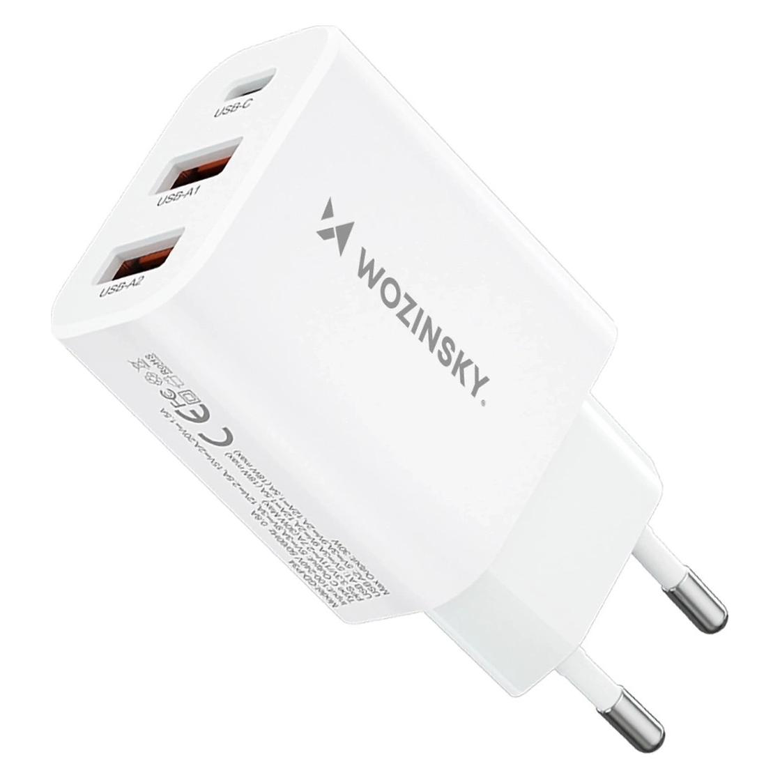 Wozinsky CWCUCW 30W USB-C / 2 x USB-A Wandladegerät - Weiss (30 W, 3 Ports) (1409315874)