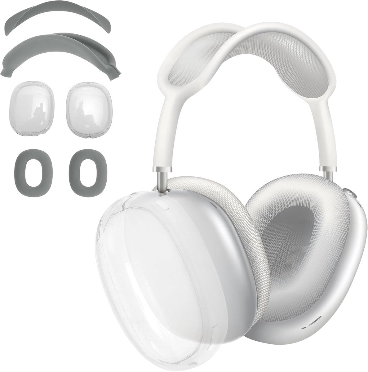 Grijs TPU-beschermhoes voor Apple AirPods Max met oorkussens en hoofdband