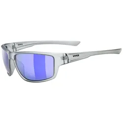Uvex, Unisex, Sportbrille, sportstyle 230 (smoke matt, Mirror Silver), Blau, Grau