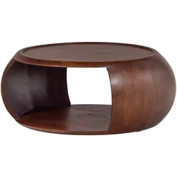 Couchtisch Cole aus Mangoholz, organisches Design, modern, braun, abgerundete Kante, Ø 72 cm