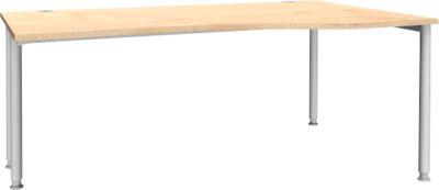 Schäfer Shop Genius Freiformschreibtisch MODENA FLEX, Ansatz rechts, Ahorn/weißaluminium
