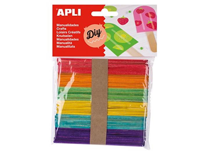 APLI 13064 - Houten polostokken in diverse kleuren 50 u.