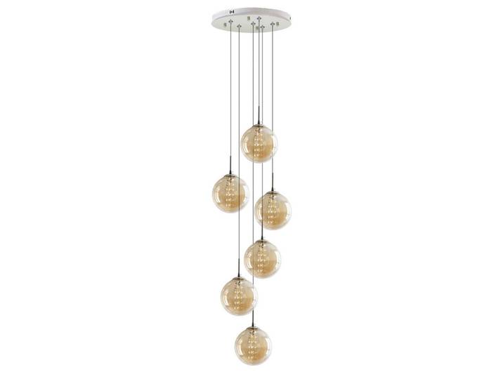 ZMH Led-Hängeleuchte Brilvind 30/30/150 cm, Bernsteinfarben, Glas, Rund, G9, 30x150x30 cm, Lampen & Leuchten, LED Beleuchtung, LED-Hängeleuchten